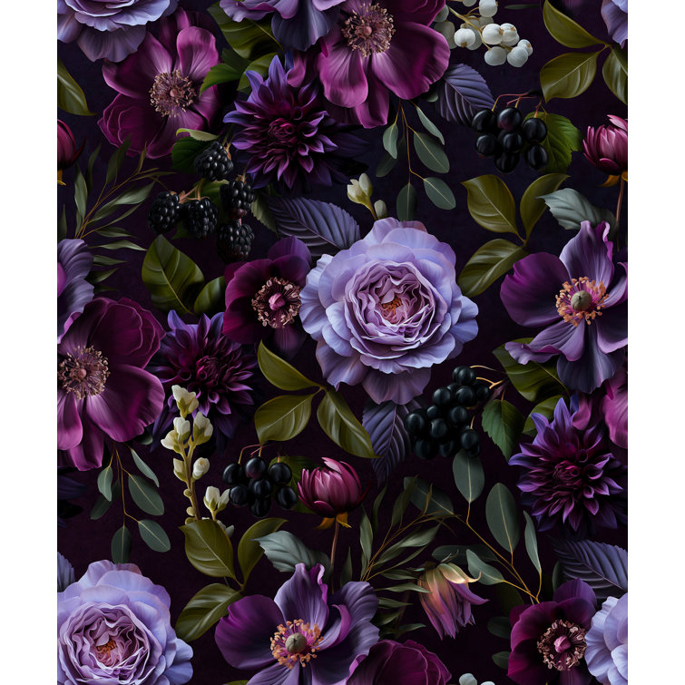 Lark Manor Moody Gothic Dark Floral Luxury Wallpaper Peel And Stick